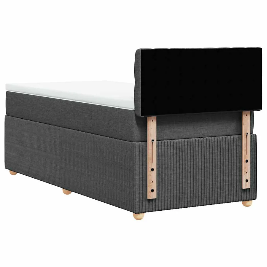 Sommier à lattes de lit avec matelas Gris foncé 80x200 cm Tissu - 6