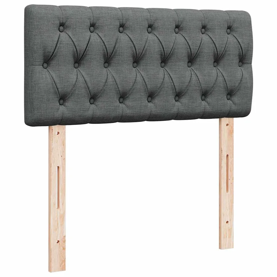 Sommier à lattes de lit avec matelas Gris foncé 80x200 cm Tissu - 7