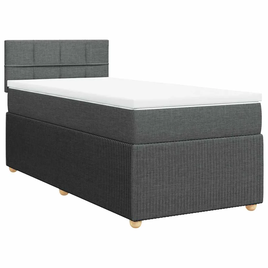 Sommier à lattes de lit avec matelas Gris foncé 80x200 cm Tissu - 3