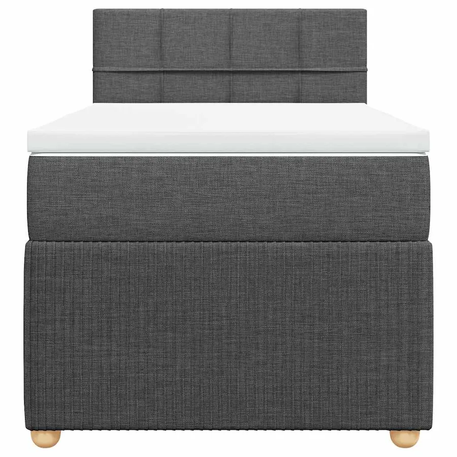 Sommier à lattes de lit avec matelas Gris foncé 80x200 cm Tissu - 6
