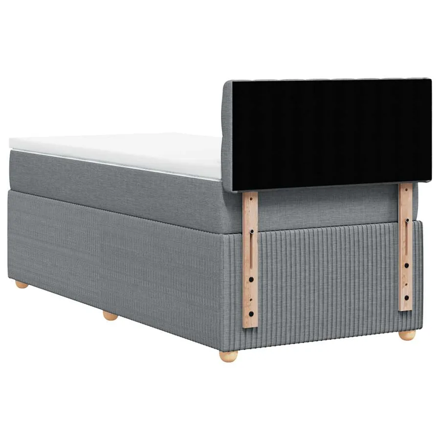 Sommier à lattes de lit avec matelas gris clair 80x200 cm tissu - 8