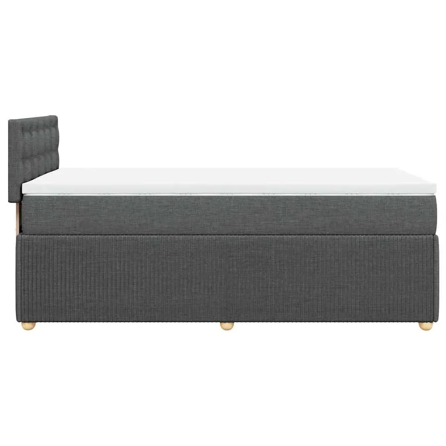 Sommier à lattes de lit avec matelas Gris foncé 80x200 cm Tissu - 5