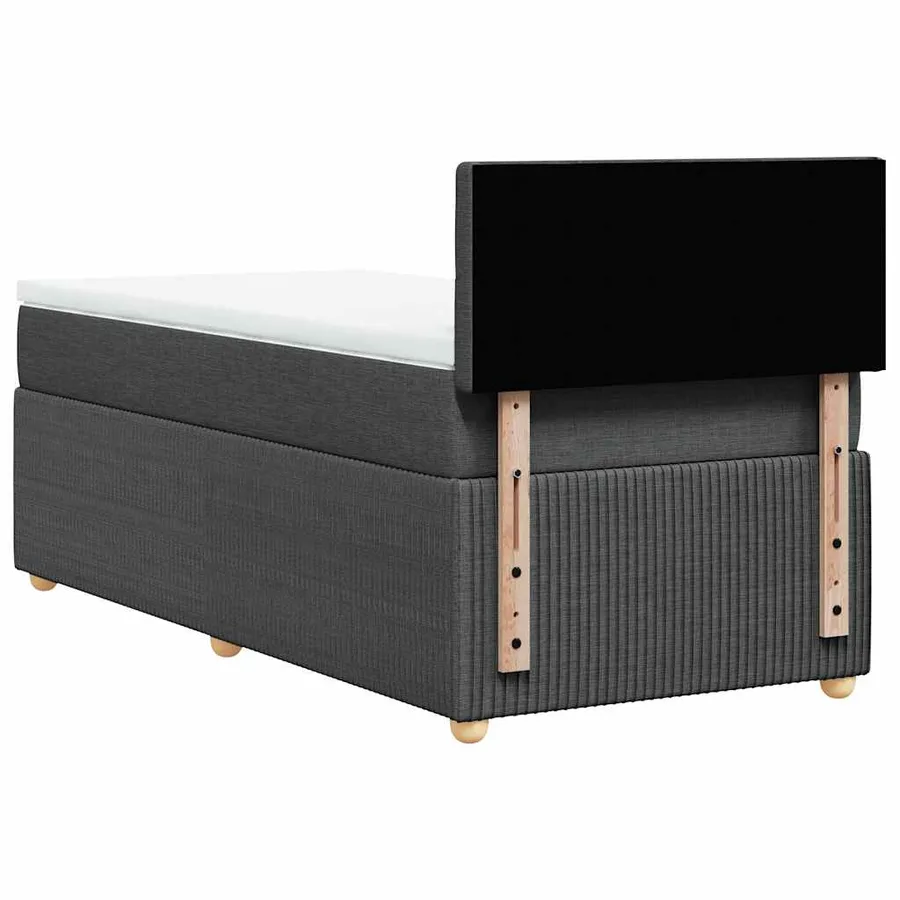 Sommier à lattes de lit avec matelas Gris foncé 80x200 cm Tissu - 6