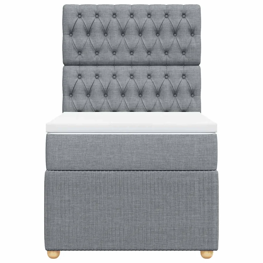 Sommier à lattes de lit avec matelas gris clair 80x200 cm tissu - 4