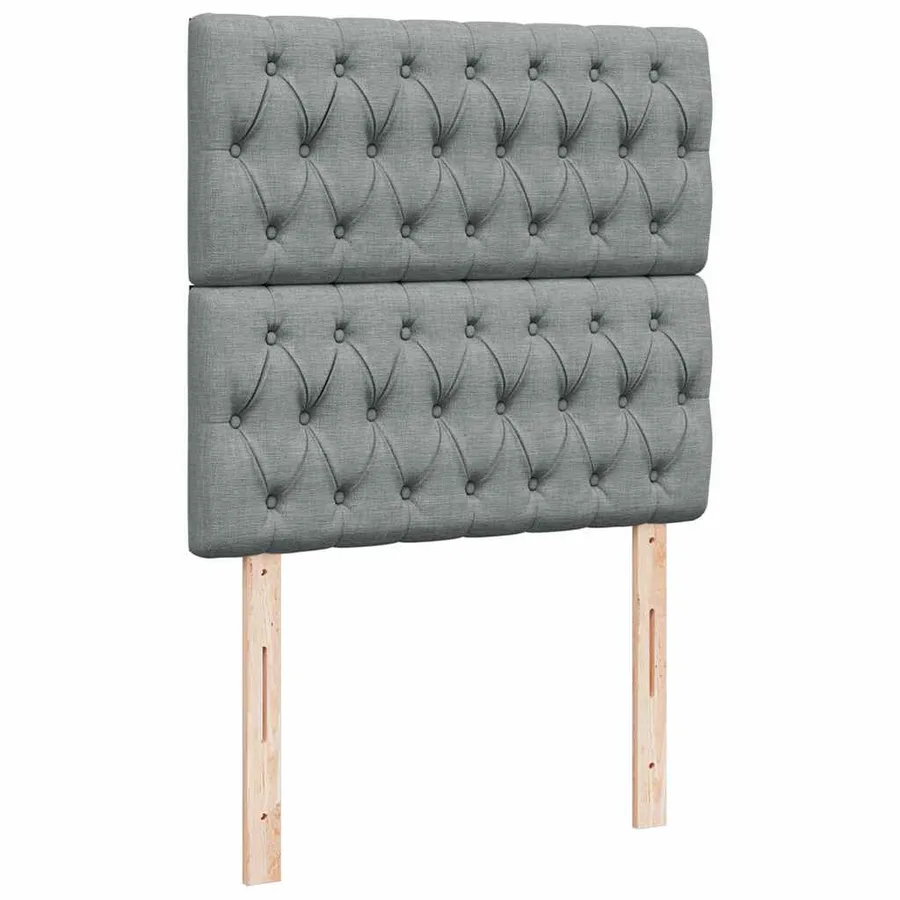 Sommier à lattes de lit avec matelas gris clair 80x200 cm tissu - 7