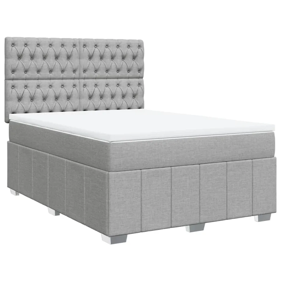 Sommier à lattes de lit avec matelas Gris clair 160x200cm Tissu - 3