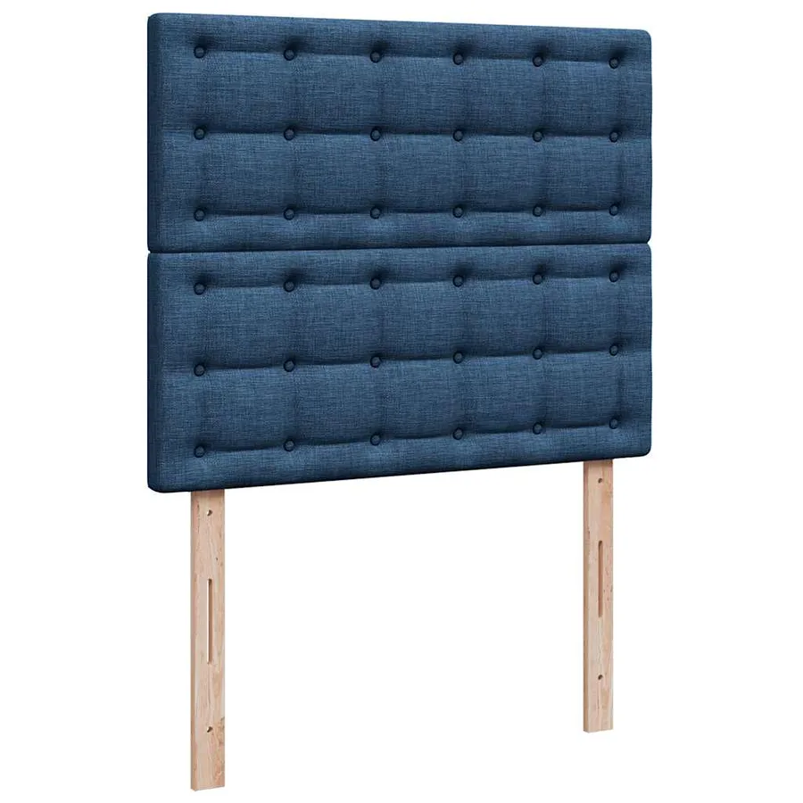 Sommier à lattes de lit avec matelas bleu 120x190 cm tissu - 11