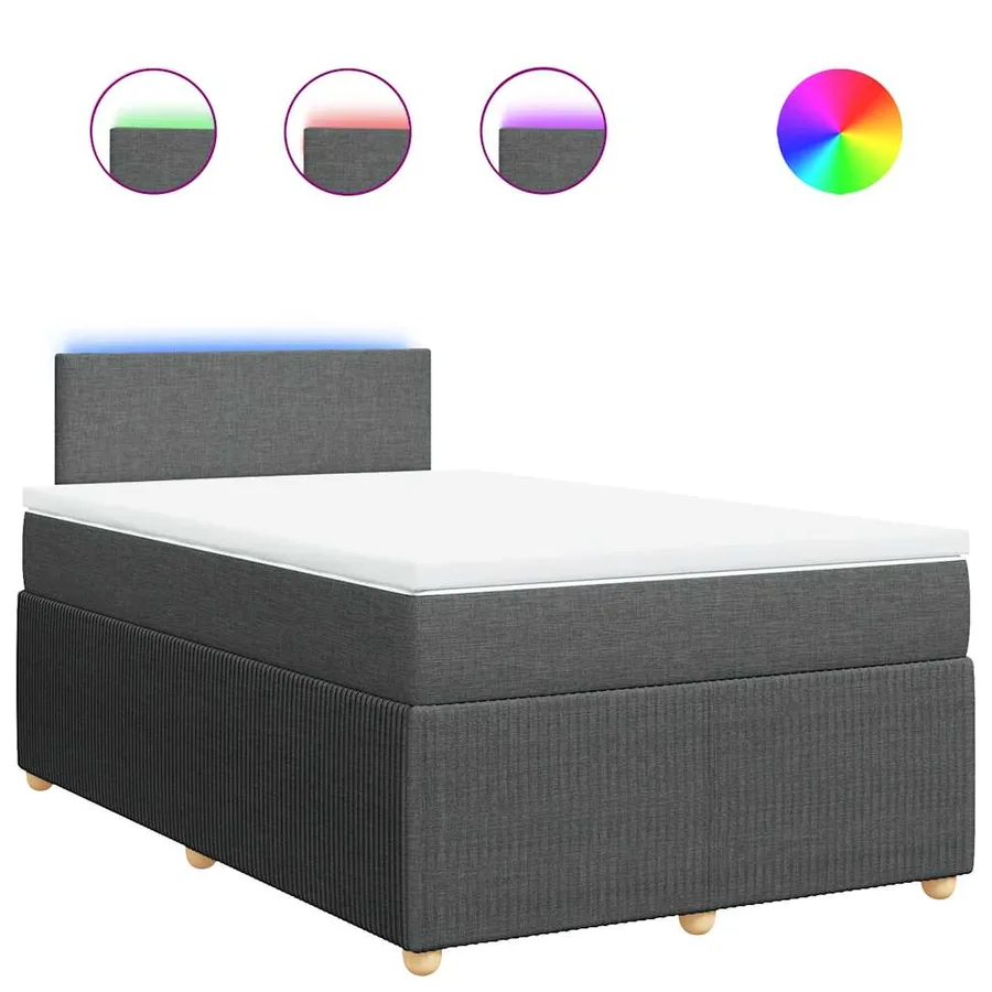 Sommier à lattes de lit avec matelas gris foncé 120x190cm tissu - 2