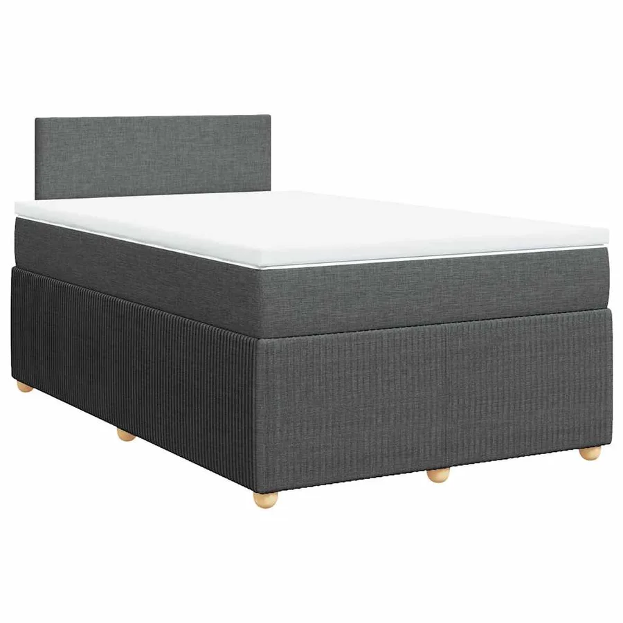 Sommier à lattes de lit avec matelas gris foncé 120x190cm tissu - 3