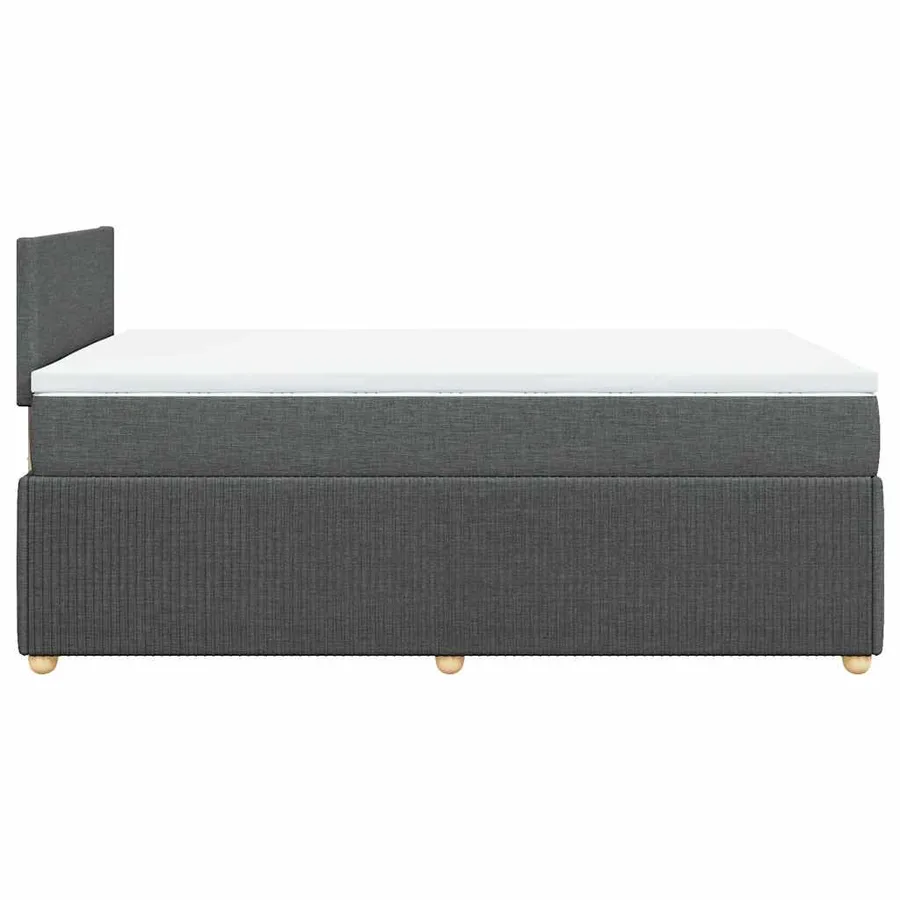 Sommier à lattes de lit avec matelas gris foncé 120x190cm tissu - 7
