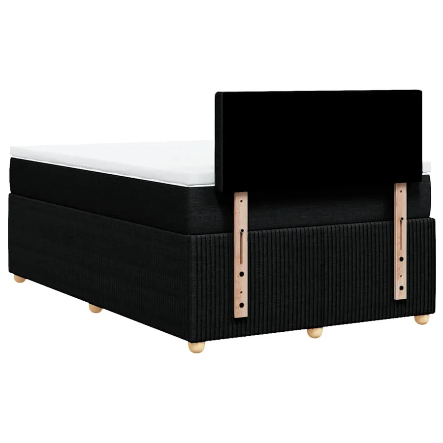 Sommier à lattes de lit avec matelas noir 120x190 cm tissu - 8