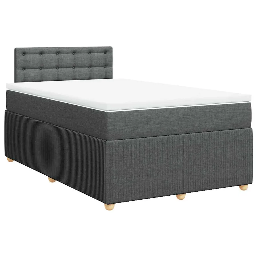 Sommier à lattes de lit avec matelas gris foncé 120x190cm tissu - 2