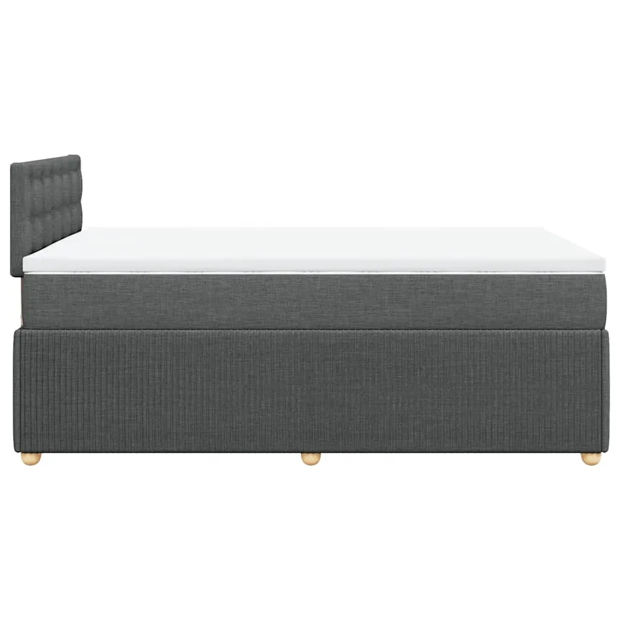 Sommier à lattes de lit avec matelas gris foncé 120x190cm tissu - 5