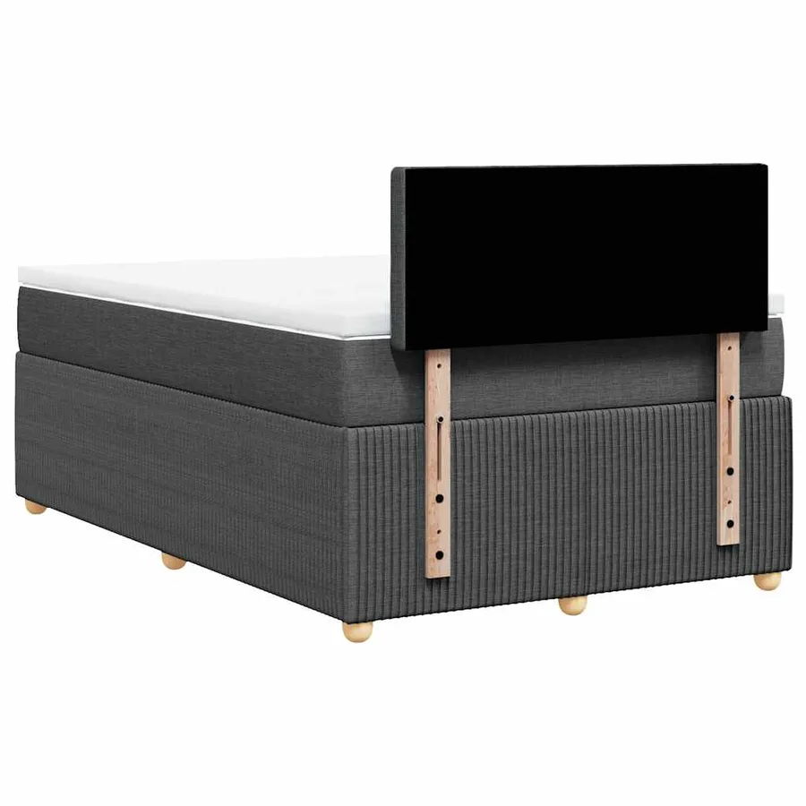 Sommier à lattes de lit avec matelas gris foncé 120x190cm tissu - 6