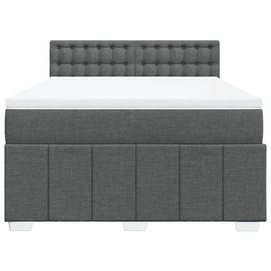 Sommier à lattes de lit avec matelas Gris foncé 160x200cm Tissu - 6