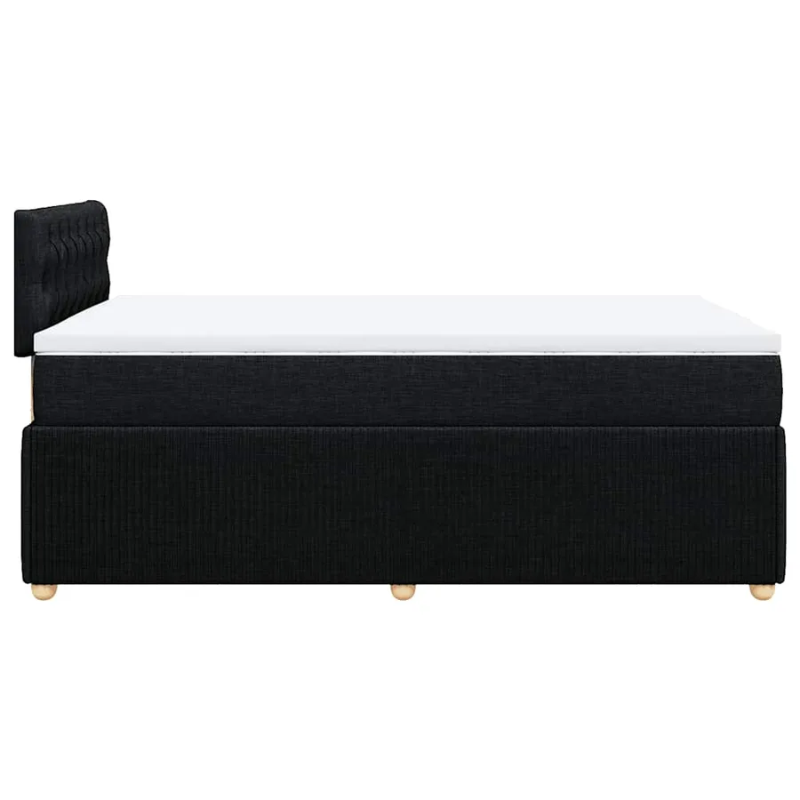 Sommier à lattes de lit avec matelas noir 120x190 cm tissu - 5