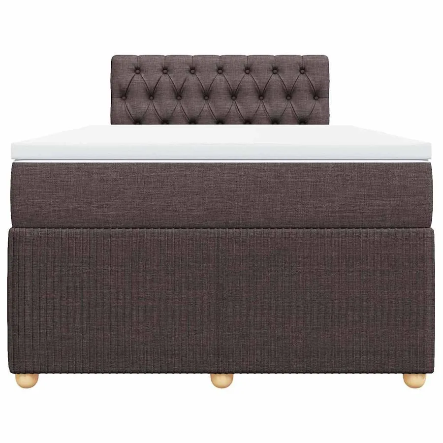 Sommier à lattes de lit et matelas marron foncé 120x190cm tissu - 6