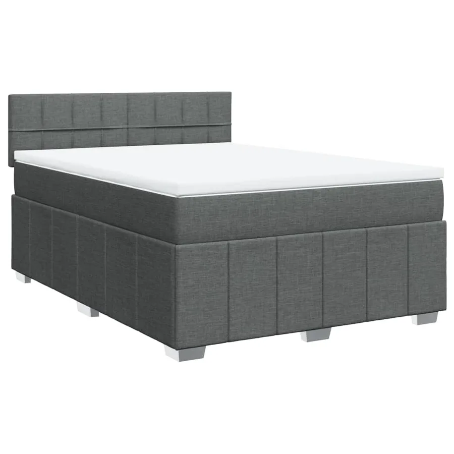 Sommier à lattes de lit avec matelas Gris foncé 160x200cm Tissu - 3
