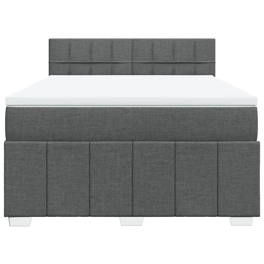 Sommier à lattes de lit avec matelas Gris foncé 160x200cm Tissu - 6