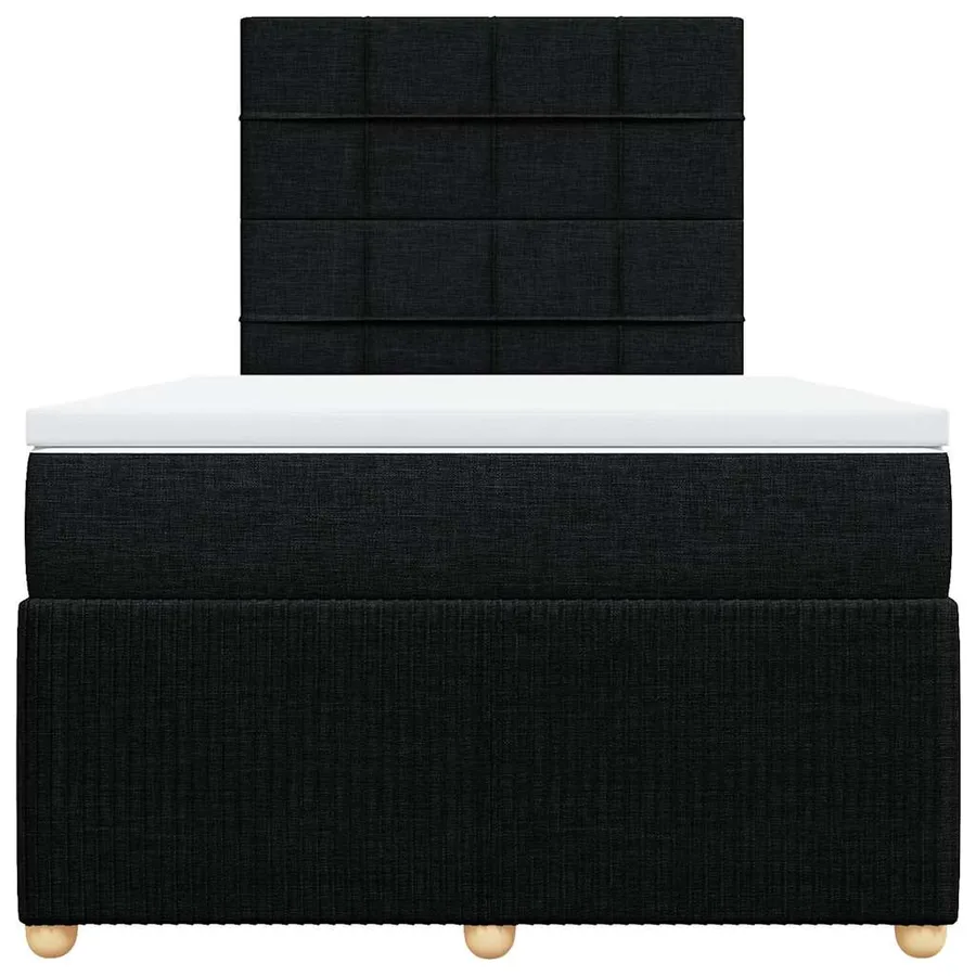 Sommier à lattes de lit avec matelas noir 120x190 cm tissu - 4