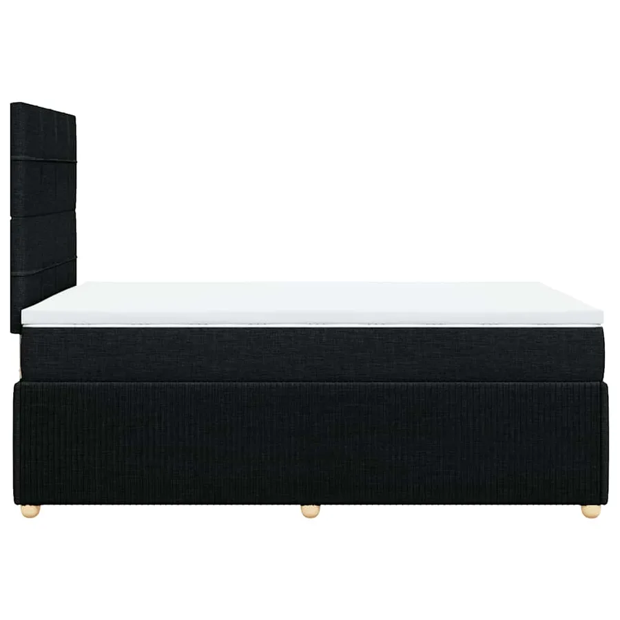 Sommier à lattes de lit avec matelas noir 120x190 cm tissu - 5