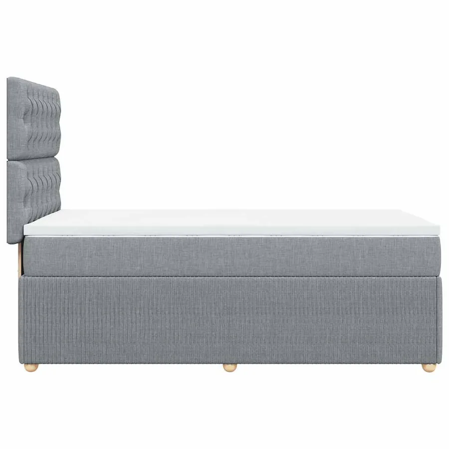 Sommier à lattes de lit avec matelas Gris clair 90x200 cm Tissu - 7
