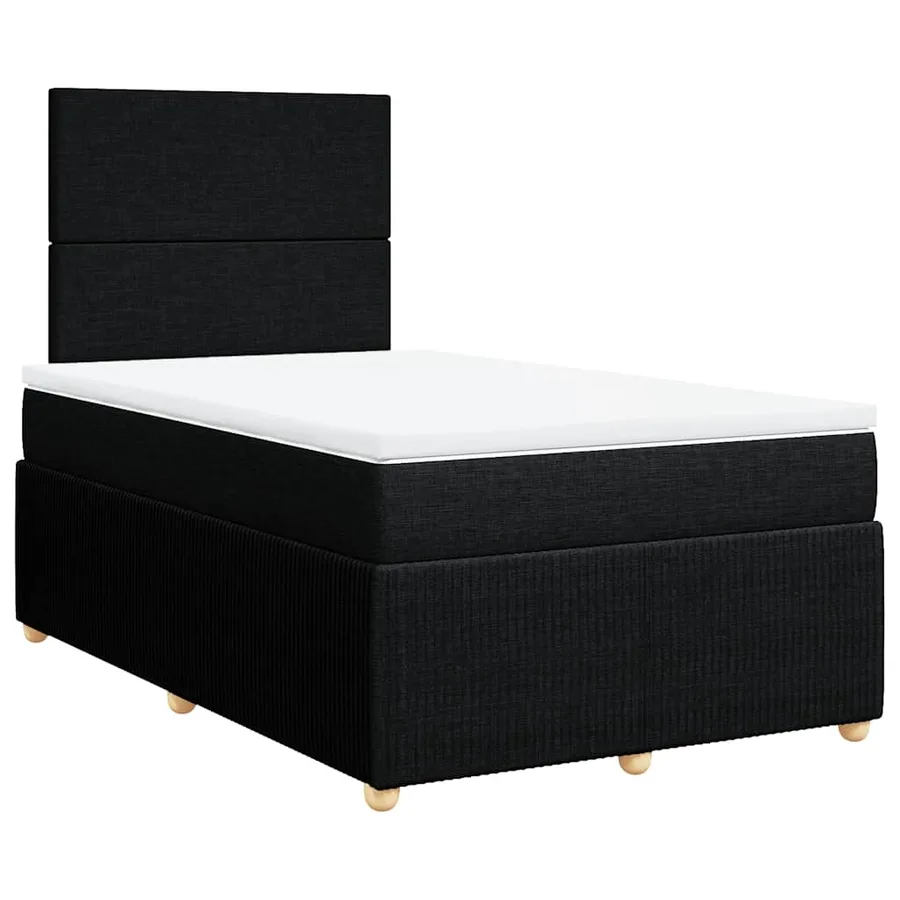 Sommier à lattes de lit avec matelas noir 120x190 cm tissu - 3