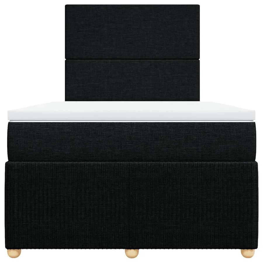 Sommier à lattes de lit avec matelas noir 120x190 cm tissu - 6