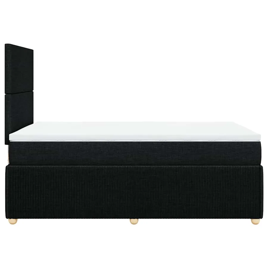 Sommier à lattes de lit avec matelas noir 120x190 cm tissu - 7