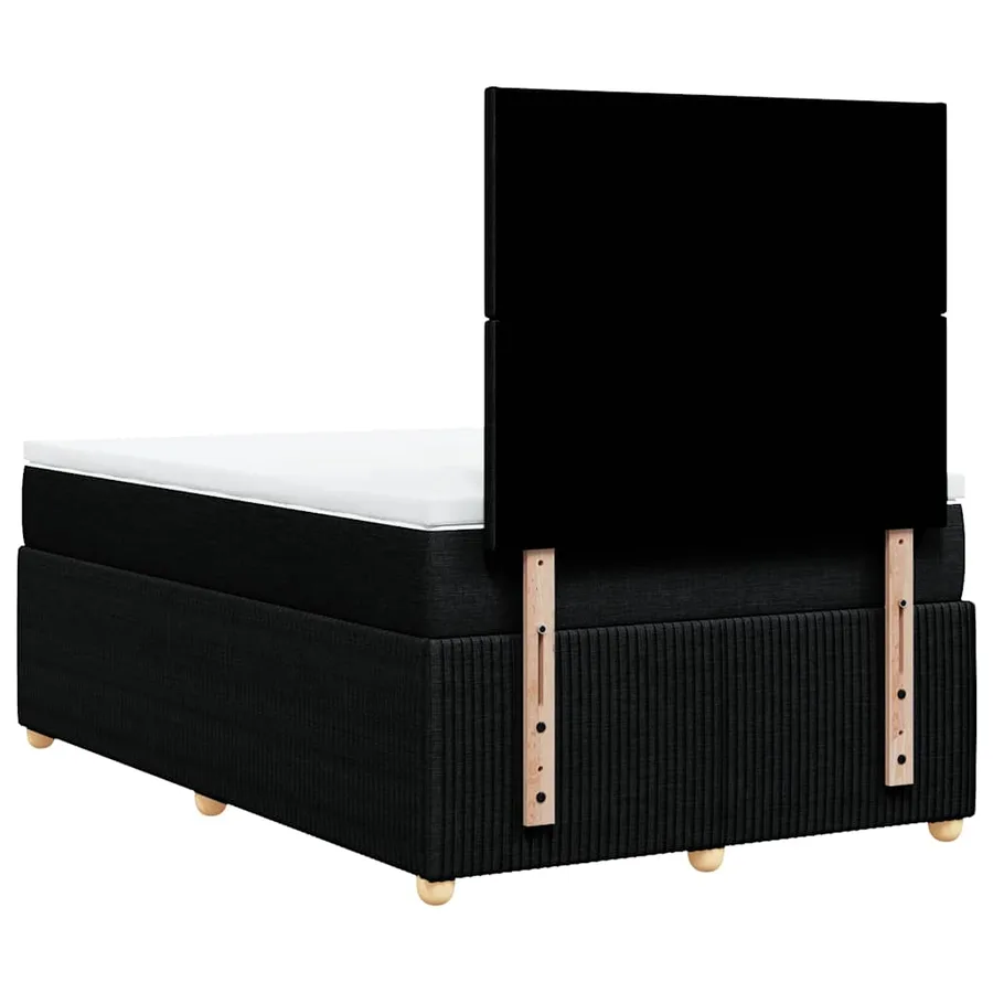 Sommier à lattes de lit avec matelas noir 120x190 cm tissu - 8