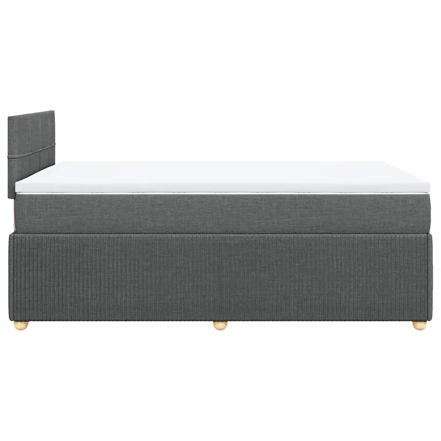 Sommier à lattes de lit avec matelas gris foncé 120x190cm tissu - 7