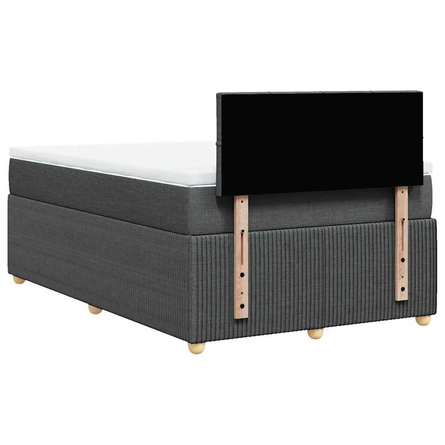 Sommier à lattes de lit avec matelas gris foncé 120x190cm tissu - 8