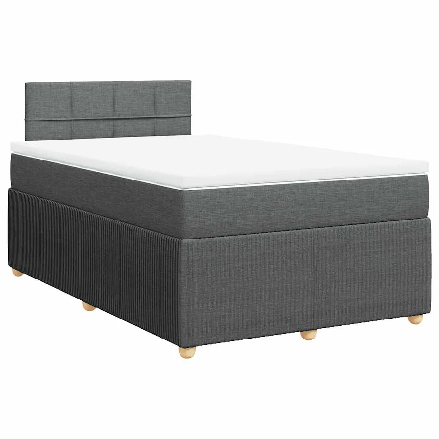 Sommier à lattes de lit avec matelas gris foncé 120x190cm tissu - 2