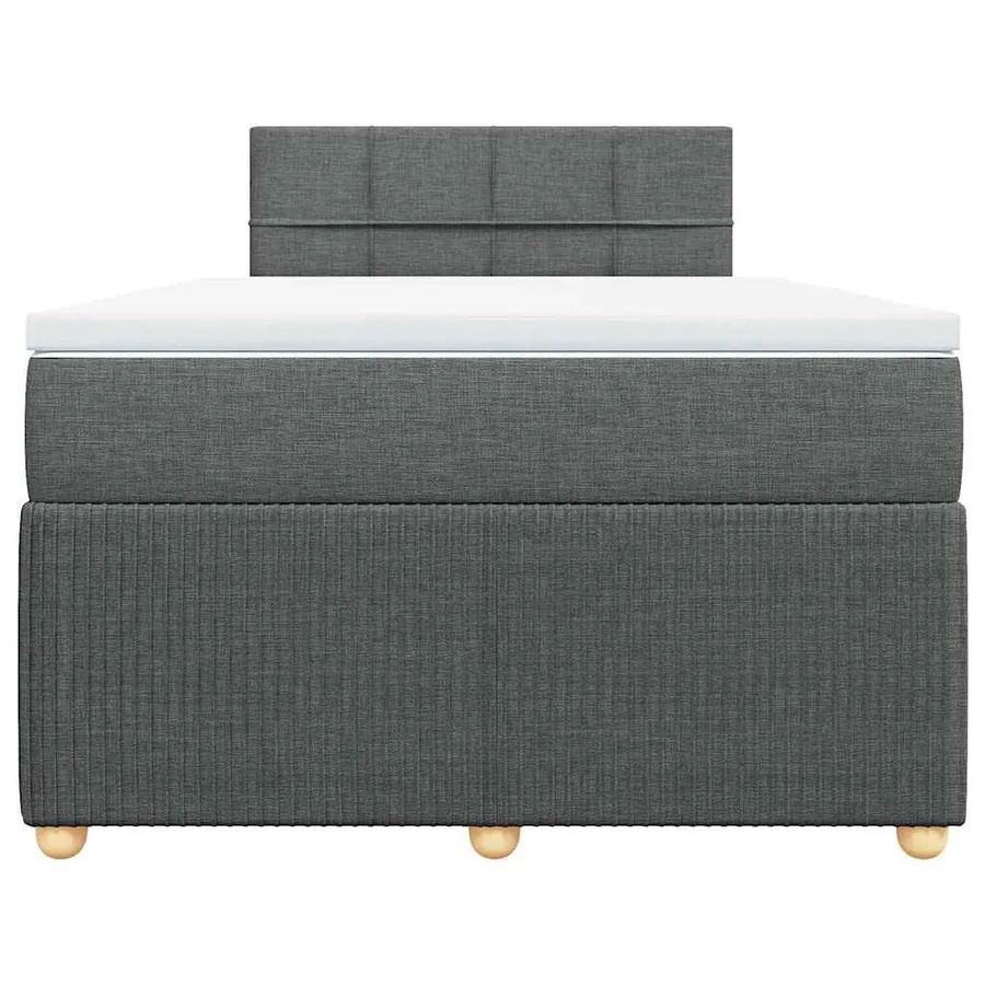 Sommier à lattes de lit avec matelas gris foncé 120x190cm tissu - 4