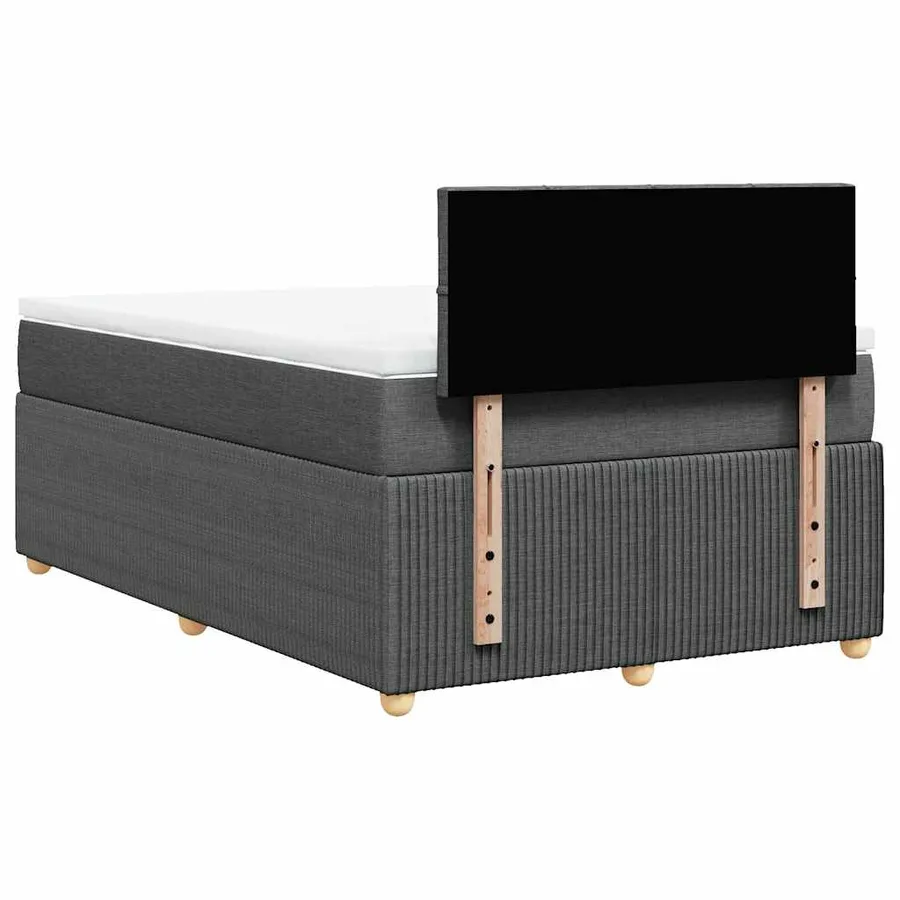 Sommier à lattes de lit avec matelas gris foncé 120x190cm tissu - 6