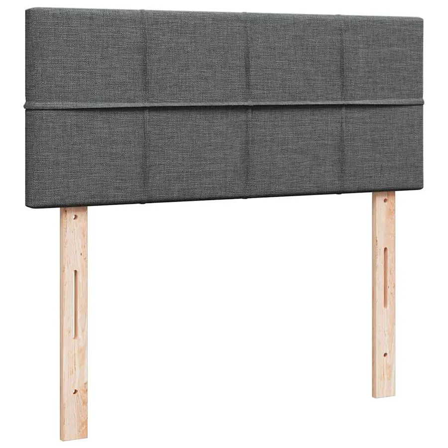 Sommier à lattes de lit avec matelas gris foncé 120x190cm tissu - 7
