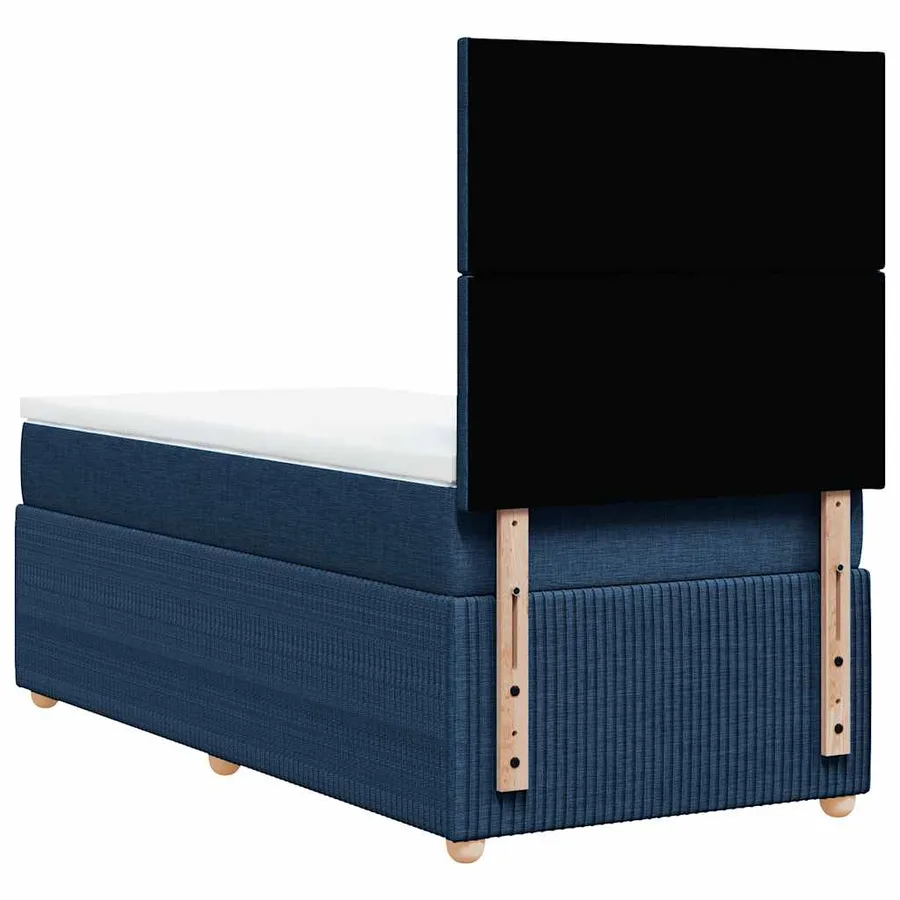 Sommier à lattes de lit avec matelas Bleu 90x200 cm Tissu - 8