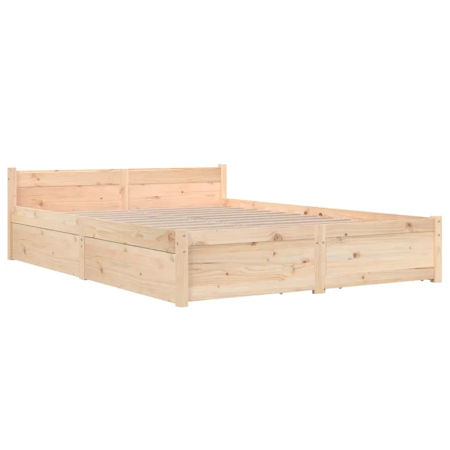 Cadre de lit sans matelas avec tiroirs 140x200 cm - 4