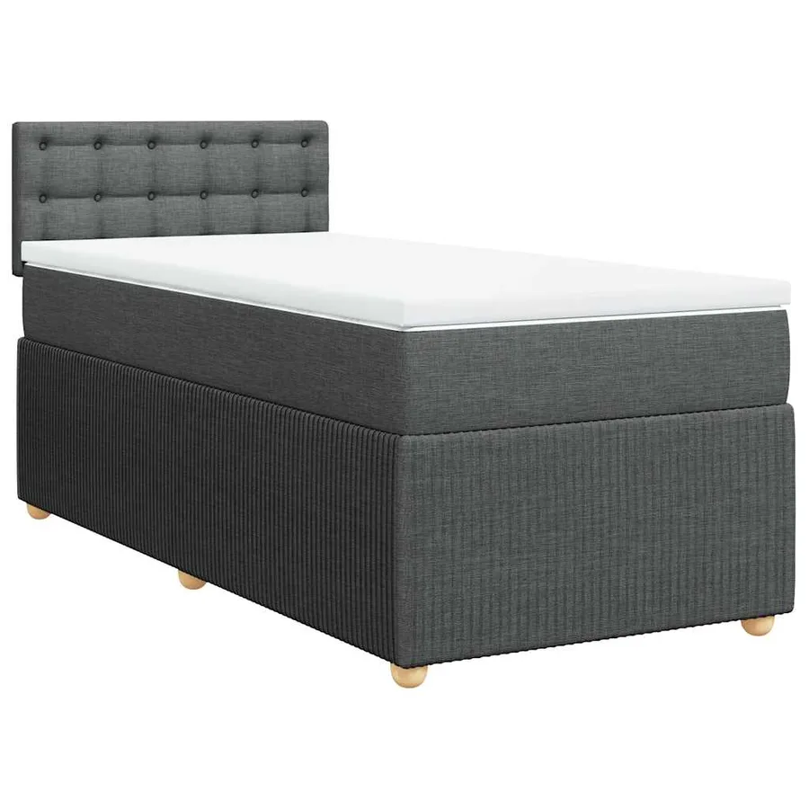 Sommier à lattes de lit avec matelas Gris foncé 100x200cm Tissu - 3