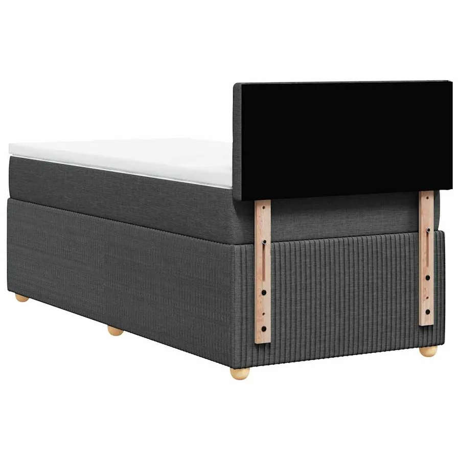 Sommier à lattes de lit avec matelas Gris foncé 100x200cm Tissu - 8