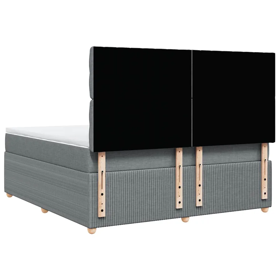 Sommier à lattes de lit avec matelas Gris clair 180x200cm Tissu - 6