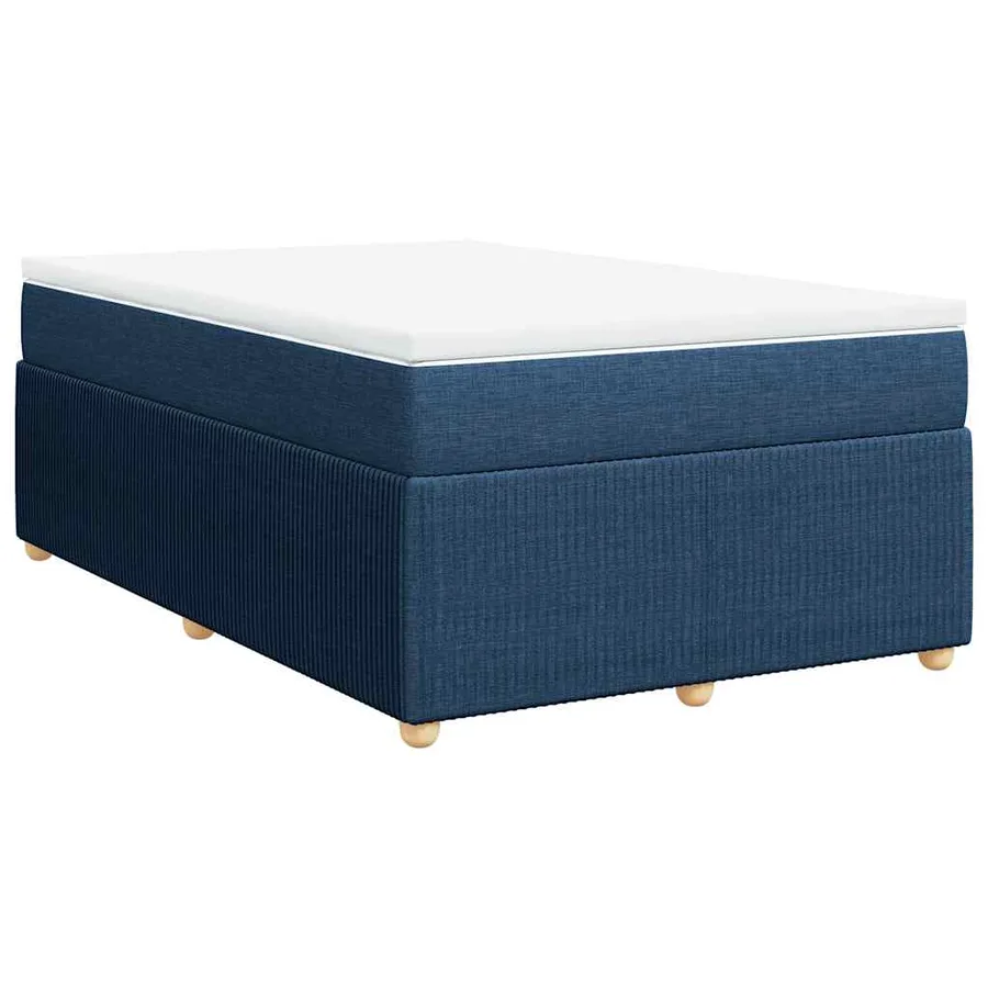Sommier à lattes de lit avec matelas bleu 120x190 cm tissu - 2