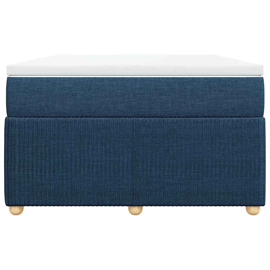 Sommier à lattes de lit avec matelas bleu 120x190 cm tissu - 4