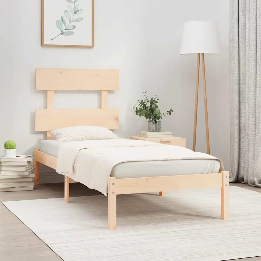 Cadre de lit sans matelas 90x190 cm bois massif