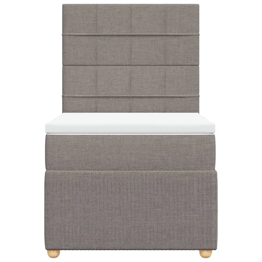 Sommier à lattes de lit avec matelas Taupe 100x200 cm Tissu - 6