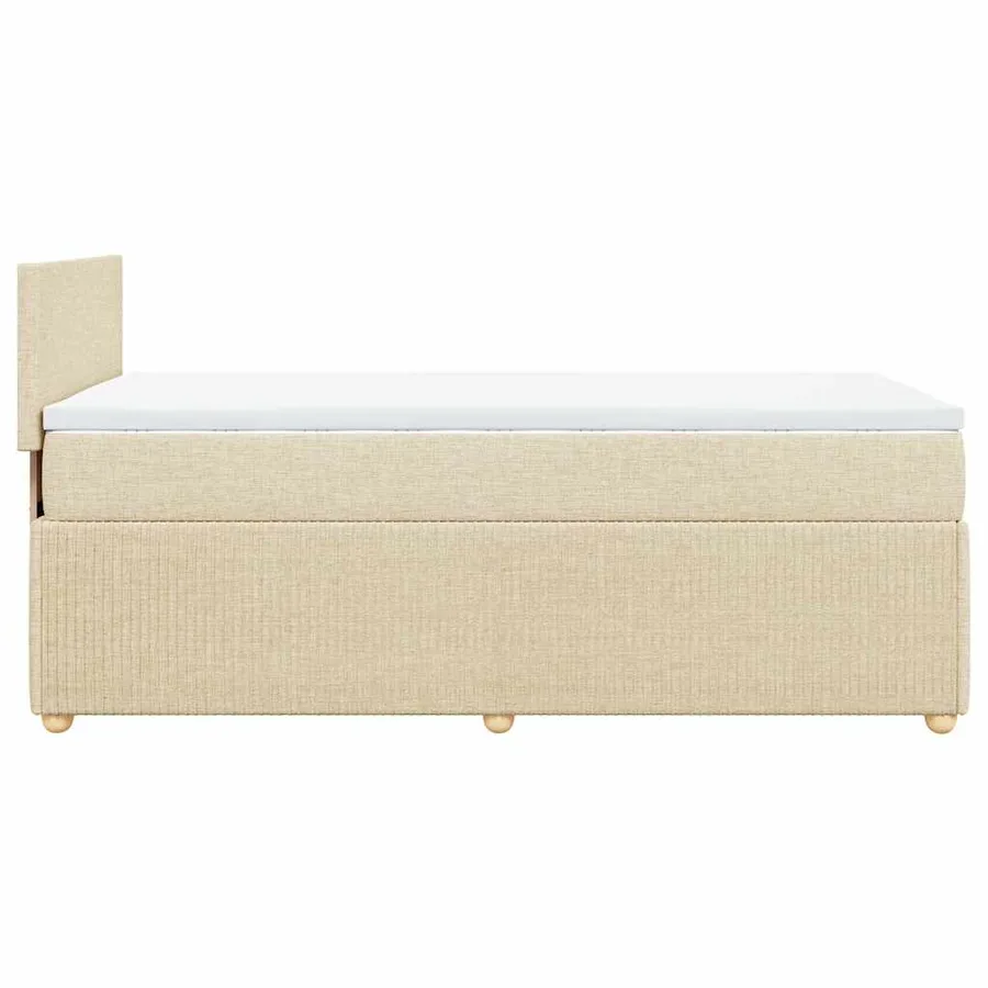 Sommier à lattes de lit avec matelas Crème 90x200 cm Tissu - 7