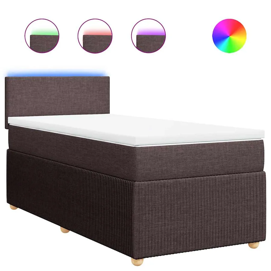 Sommier à lattes de lit avec matelas Marron foncé 100x200 cm - 2