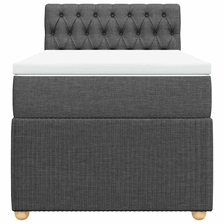 Sommier à lattes de lit avec matelas Gris foncé 100x200cm Tissu - 6