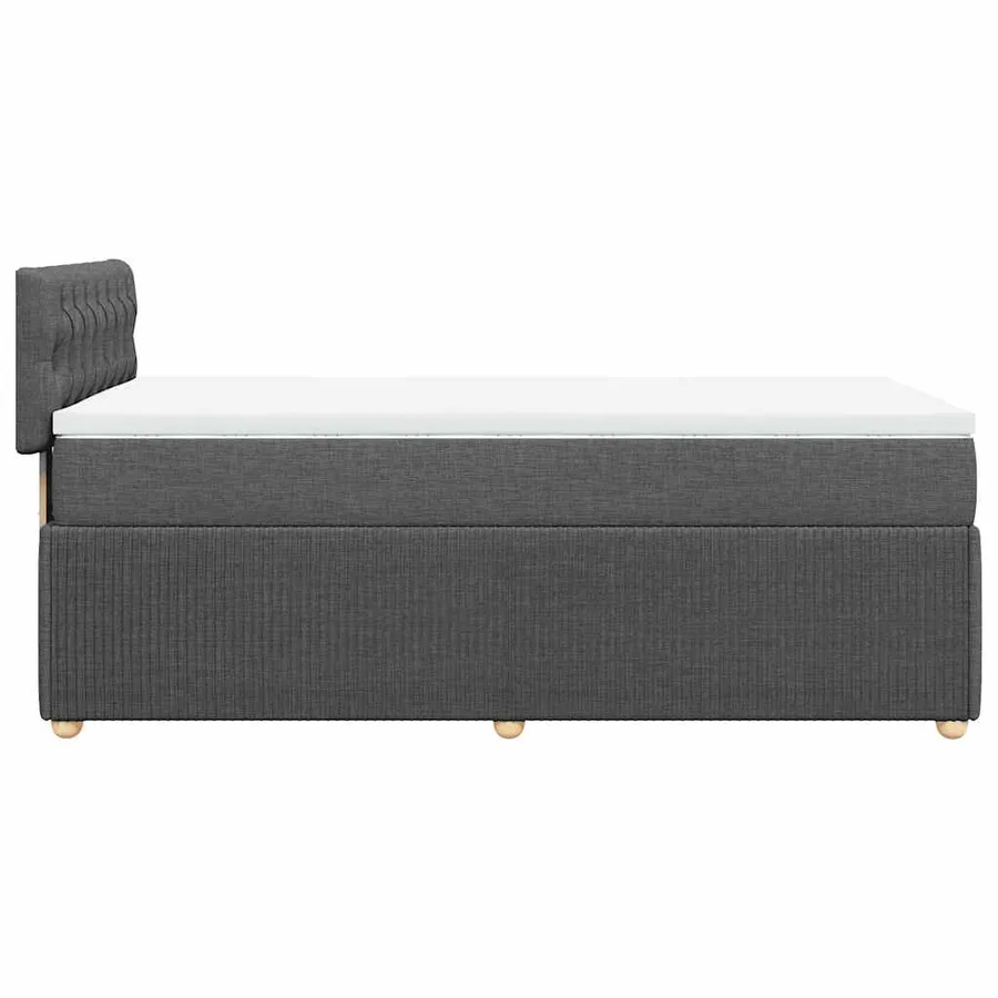 Sommier à lattes de lit avec matelas Gris foncé 100x200cm Tissu - 7