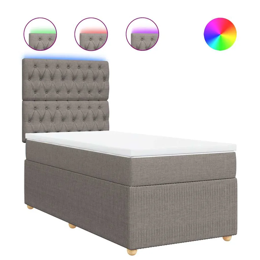 Sommier à lattes de lit avec matelas Taupe 100x200 cm Tissu - 2